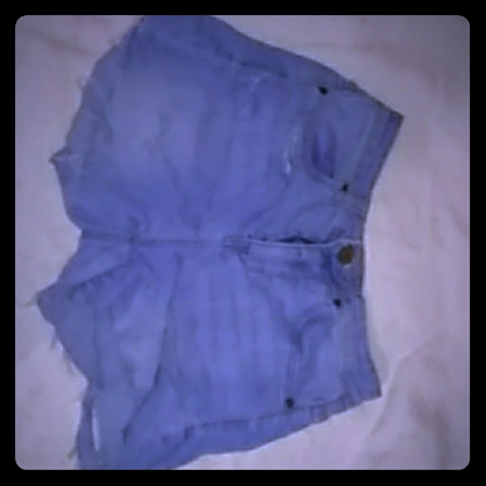 Ripped jean shorts